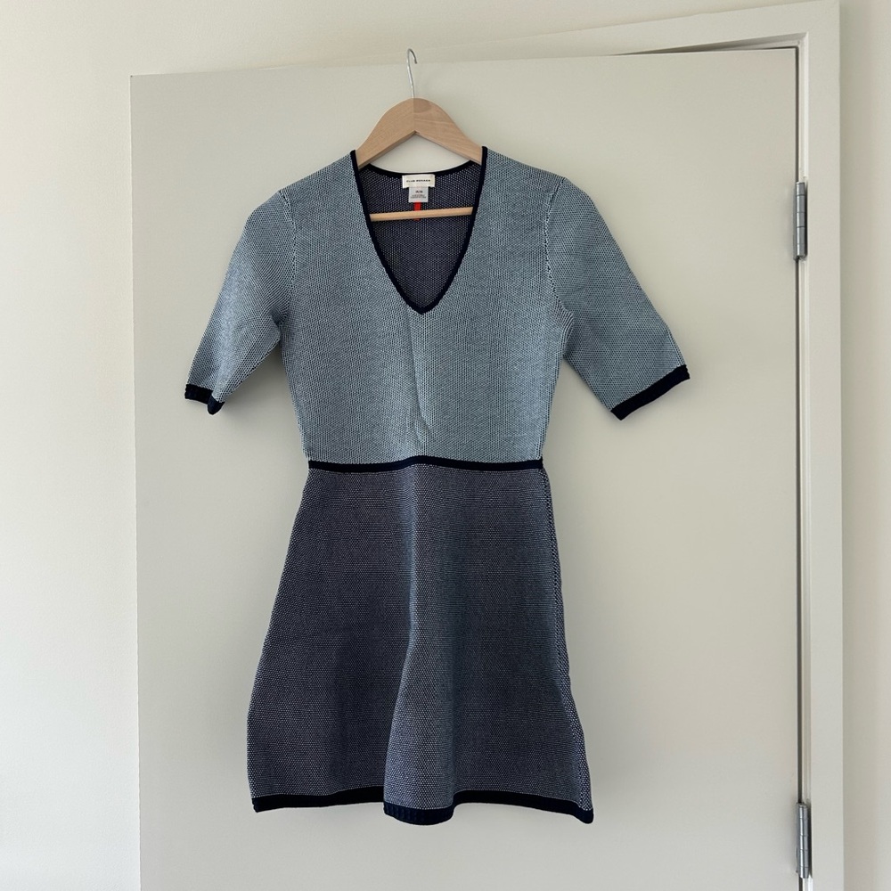 Club Monaco Blue and Gray Midi Dress